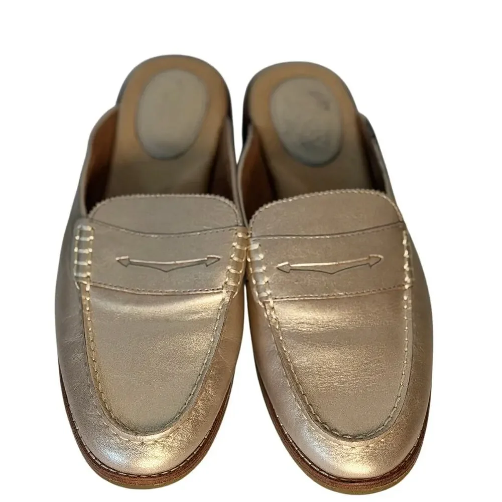 Sperry Top-Sider Metallic Gold Leather Mule Loafers – Women's US 8 – STS82554